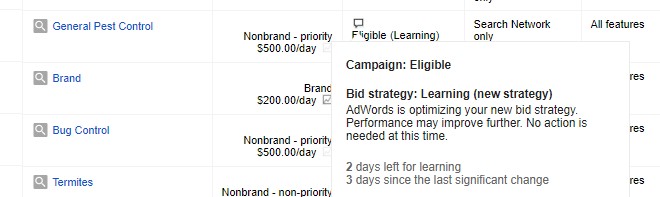 Google AdWords-Automated Bidding Strategies-Learning